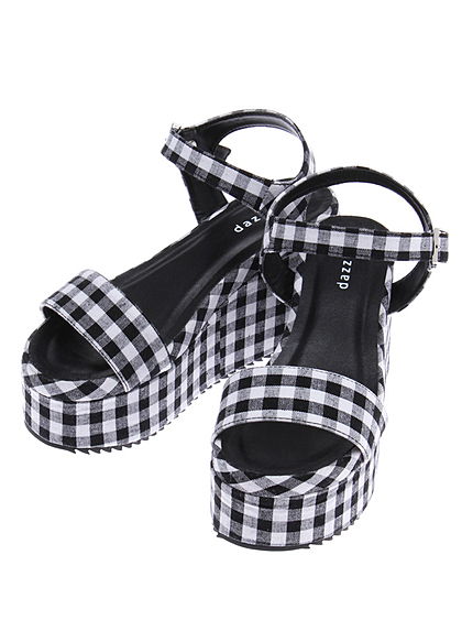 【goods】チェックストラップサンダル