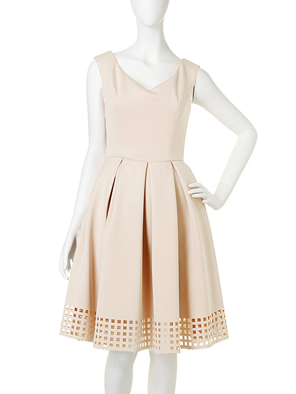 ヘムパンチングフレアワンピース