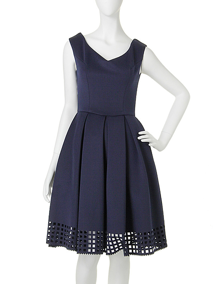 ヘムパンチングフレアワンピース