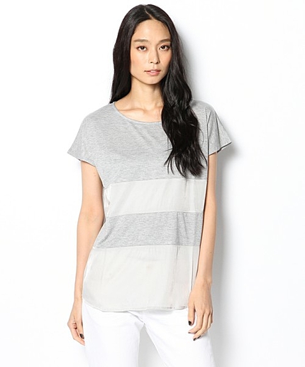 布帛コンビバイカラーTシャツ