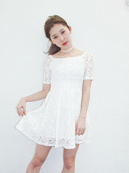 ストレッチレースワンピ