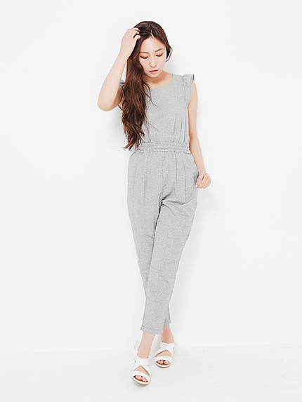 【R】フリル袖オールインワン