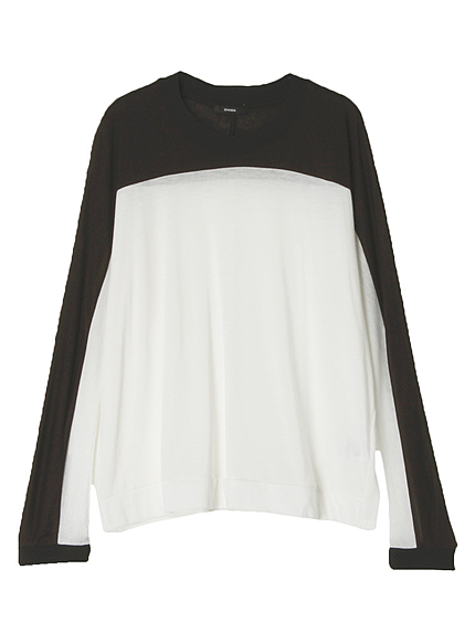 シースルーデコルテロングTシャツ