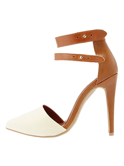 バイカラーアンクルベルトパンプス