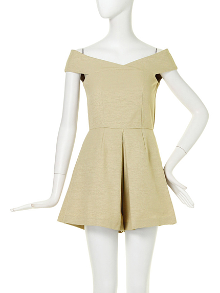 【DRESS】オフショルデザインロンパース