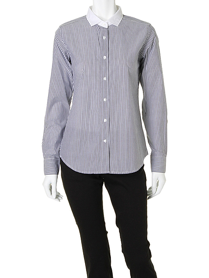 【LUX】 スタンダードロンドンストライプクレリックシャツ