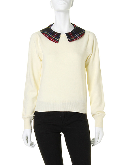 チェック襟付ニットTOPS