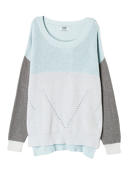 バイカラーパステルニットTOPS