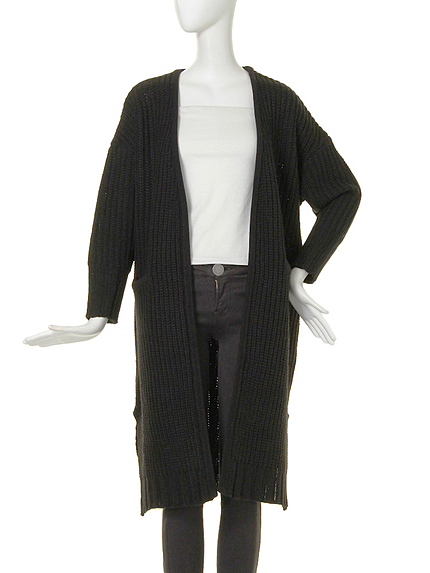 【CASUAL】ローゲージ編みロングカーデ