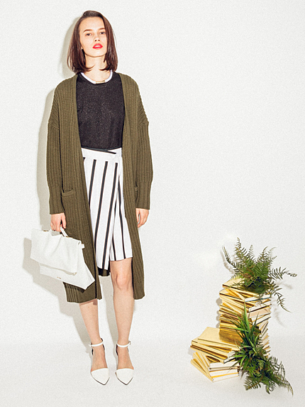 【CASUAL】ローゲージ編みロングカーデ