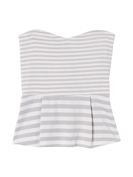 2ピッチボーダーショートペプラムTOPS