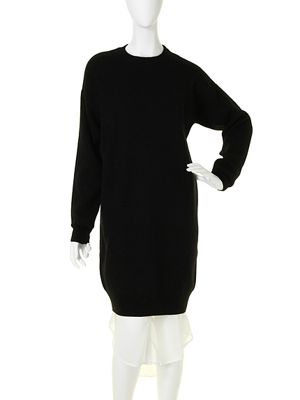 シャツヘムニットワンピース