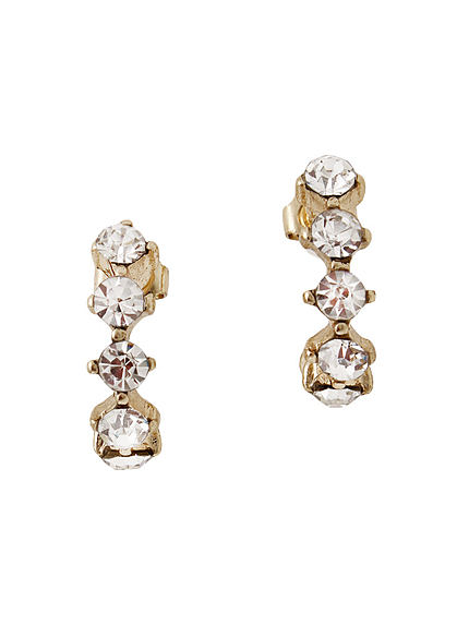 ラインストーンラインピアス