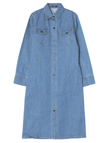 デニムmidi ジャケットワンピース