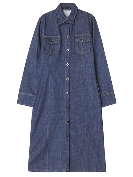 デニムmidi ジャケットワンピース