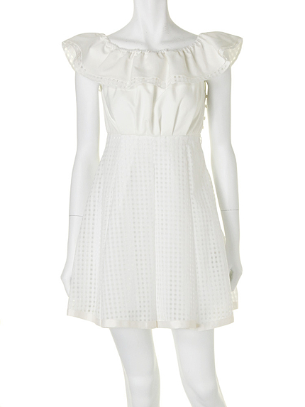 【DUO】 MIXシアチェックドッキングワンピース