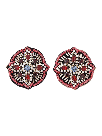 フラワーモチーフビーズピアス