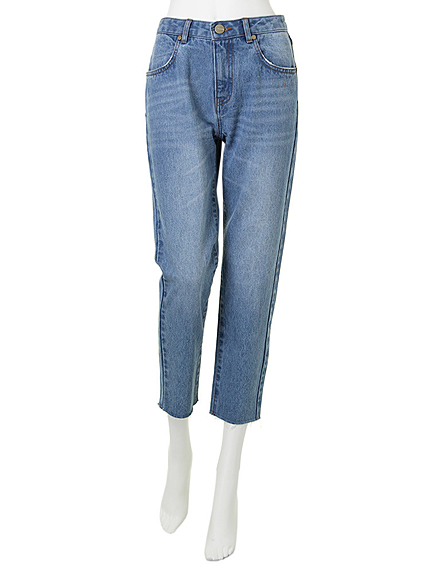 カットオフルーズストレートデニムパンツ