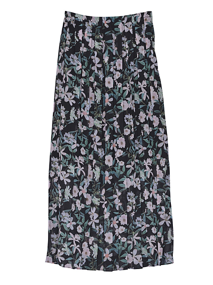 【FEMININE】マルチフラワープリーツマキシカート