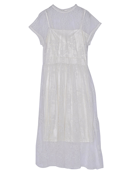 レースミディワンピース