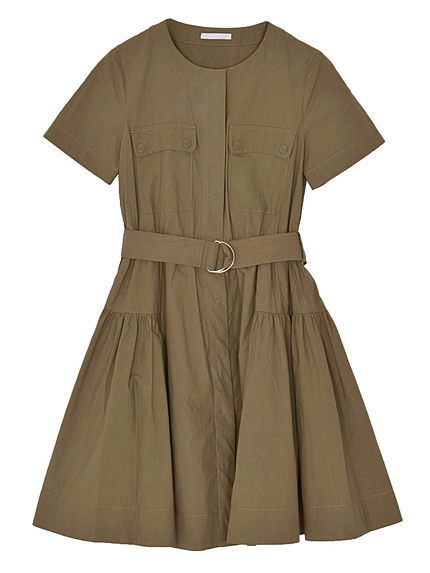 【TC】ノーカラーギャザーワンピース【2015春新作】