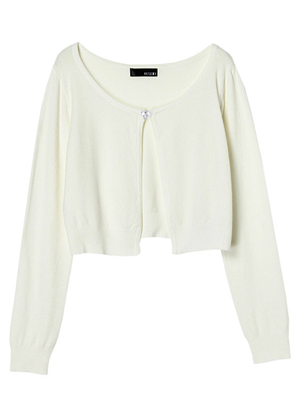 ビジューボタンニットカーデ