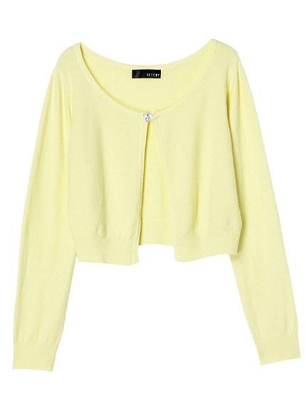 ビジューボタンニットカーデ