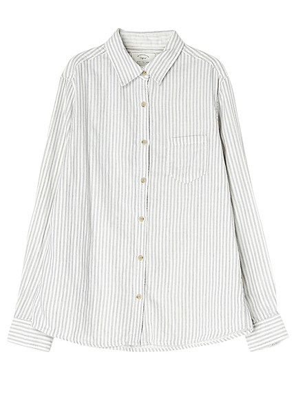 ダブルフェイスストライプシャツ