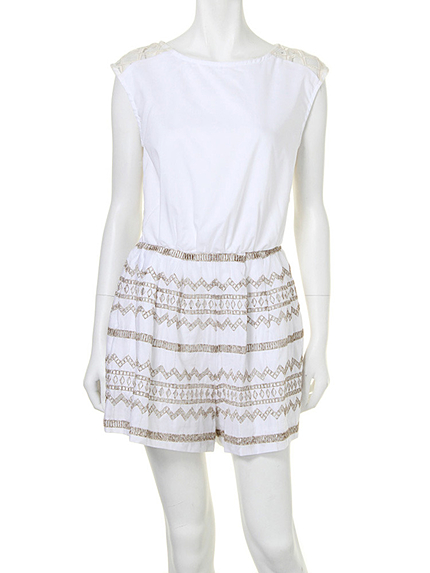 【DUO】 ラメ刺繍ロンパース