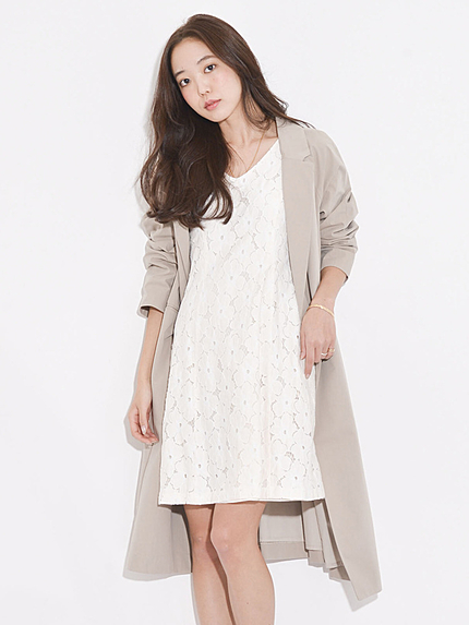 【moi】V neck laceワンピース