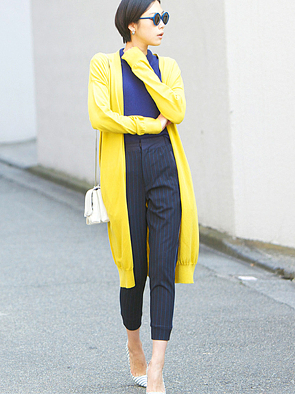 Vネックコットンカーディガン