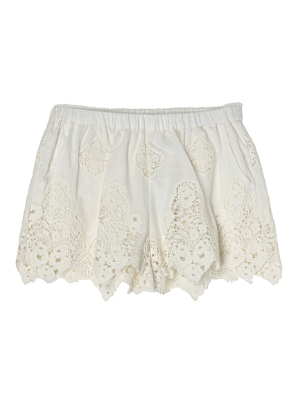 レース刺繍ショートパンツ