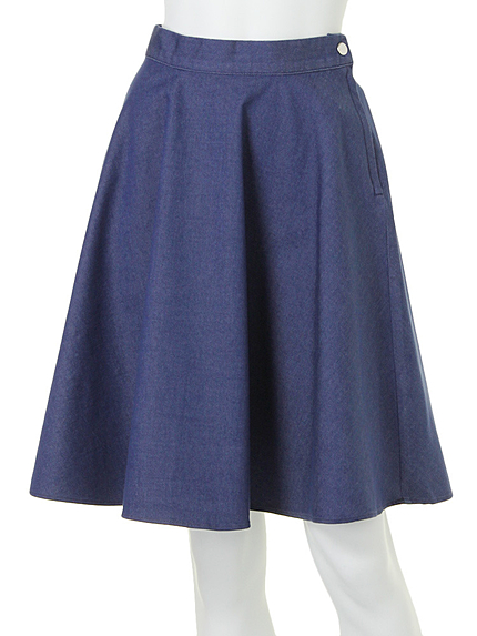 【BIJ】 膝丈フレアスカート（ネイビー）