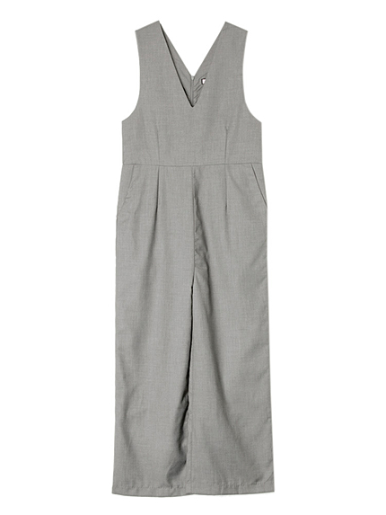 Vネックワイドオールインワン