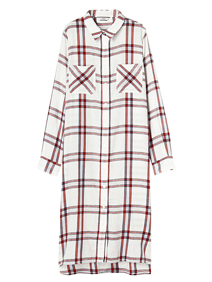 スプリングチェックロングシャツ
