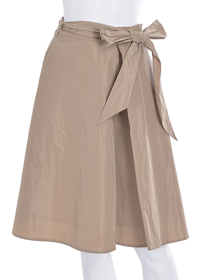 リボンベルト付センターフレアミディスカート
