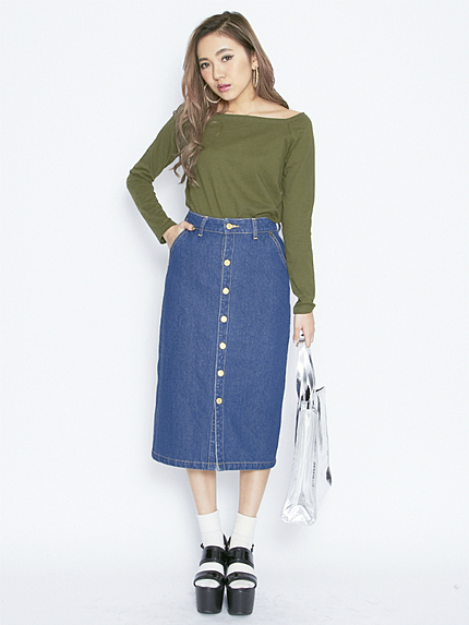 デニムロングスカート