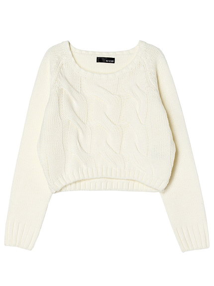 ケーブルショートニットTOPS