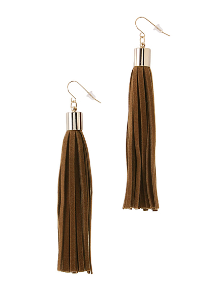 スエードフリンジピアス