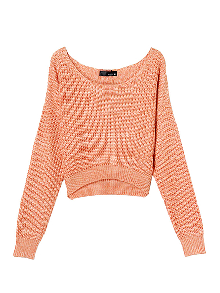 Springフロントカーブショートニット