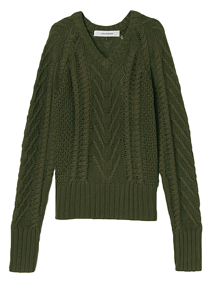 Ｖネックケーブルニット