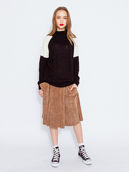 ウエストタックコーデュロイフレアスカート
