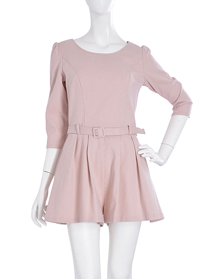 【dazzlin】ベルト付チェックロンパース