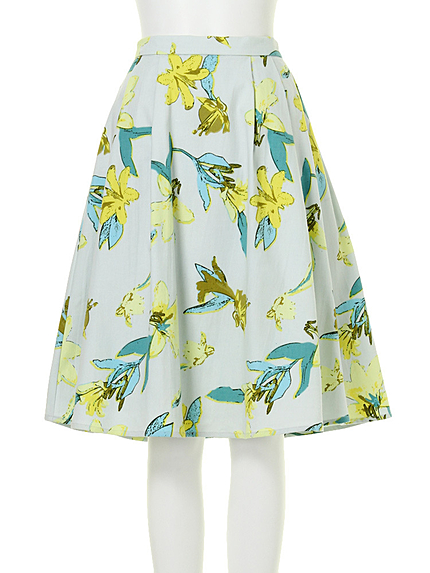 【FEMININE】placidフラワーフレアスカート