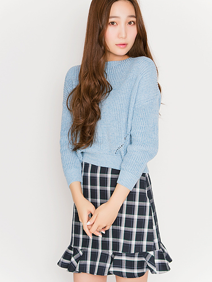 【R】片畦杢ニットトップス