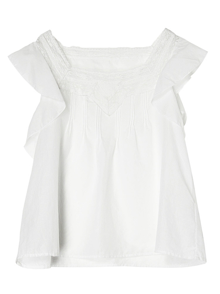 フリルノースリブラウス