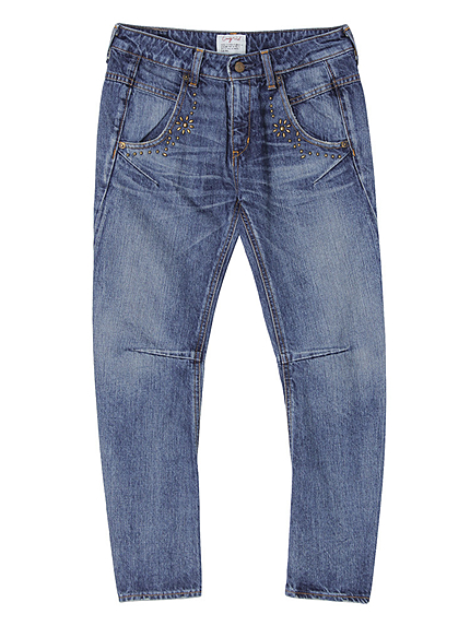 【Casual】モチーフスタッズサルエルデニム