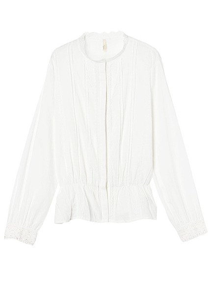 レーススタンドカラ―ブラウス