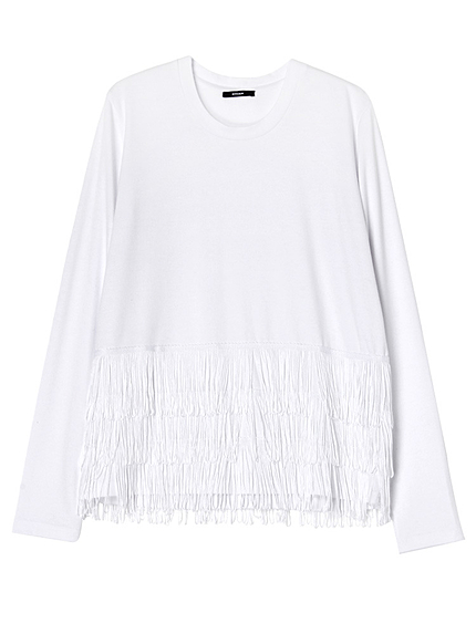 ヘムフリンジロングTシャツ