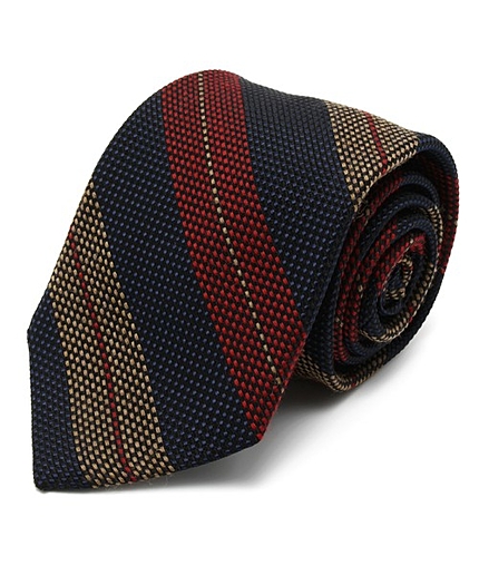 シルクウールバーズアイレジメンタルタイ